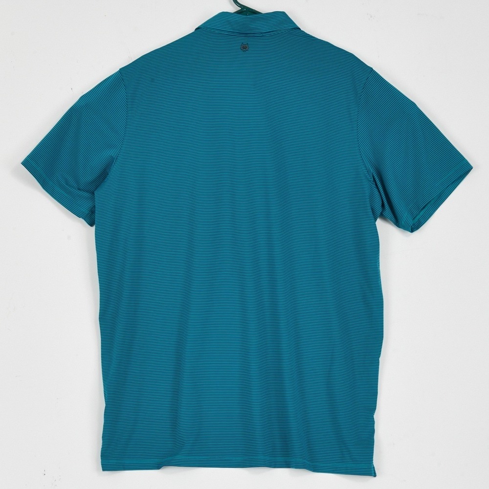 GREYSON Men's XL Striped Golf Polo Shirt Teal Navy Performance Short Sleeve - Picture 5 of 11